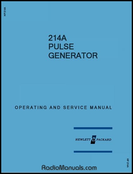 HP 214A Service & Operation Manual HP 214A Service & Operation Manual
